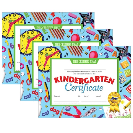 Hayes Kindergarten Certificate, 8.5in x 11in, PK90, Color: Multi VA601